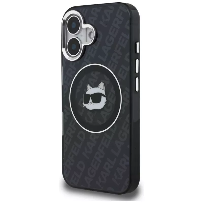 Karl Lagerfeld IML Choupette Head Logo MagSafe Case voor iPhone 16, zwart
