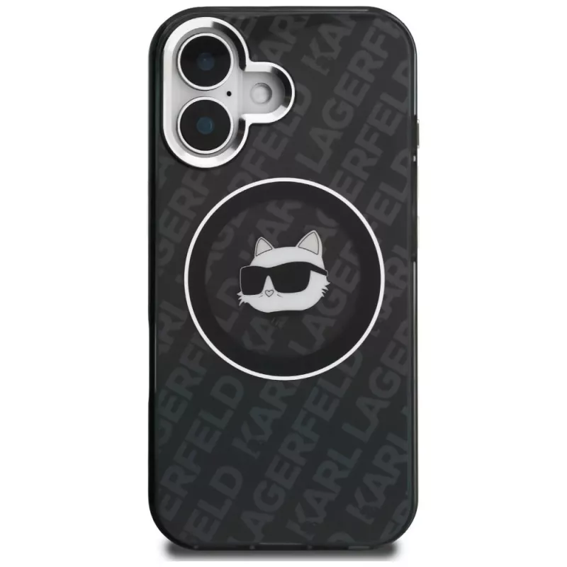 Karl Lagerfeld IML Choupette Head Logo MagSafe Case voor iPhone 16, zwart