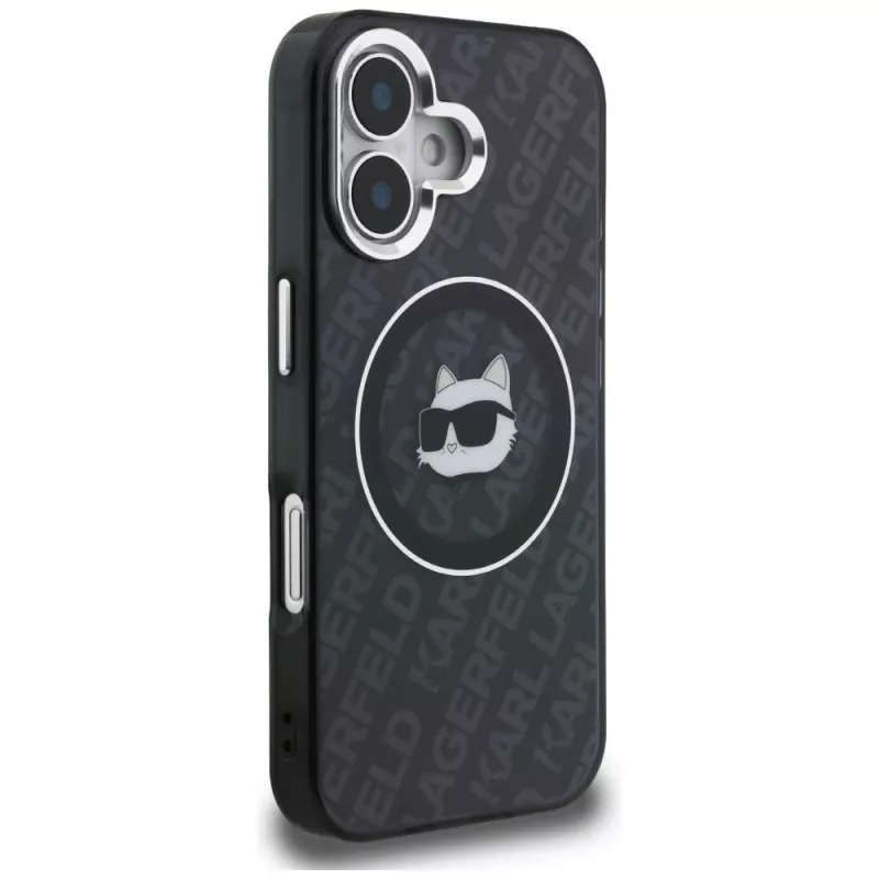 Karl Lagerfeld IML Choupette Head Logo MagSafe Case voor iPhone 16, zwart