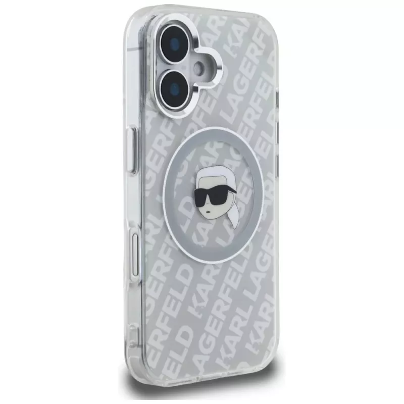 Karl Lagerfeld IML Karl Head Logo MagSafe Case voor iPhone 16, grijs