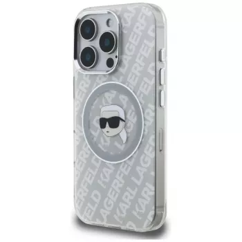 KARL LAGERFELD IML Karl Head Logo MagSafe Case voor Apple iPhone 16 Pro Max - grijs