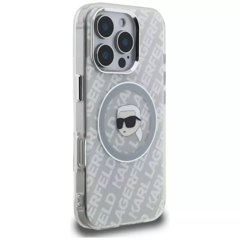 KARL LAGERFELD IML Karl Head Logo MagSafe Case voor Apple iPhone 16 Pro Max - grijs