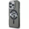 Karl Lagerfeld IML Glitter Karl & Choupette Sketch Logo MagSafe Case voor iPhone 16 Pro zwart