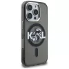 Karl Lagerfeld IML Glitter Karl & Choupette Sketch Logo MagSafe Case voor iPhone 16 Pro zwart