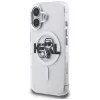 Karl Lagerfeld IML Glitter Karl & Choupette Sketch Logo MagSafe Case voor iPhone 16, transparant