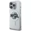 Karl Lagerfeld IML Glitter Karl & Choupette Sketch Logo MagSafe Case voor iPhone 16 Pro Max transparant