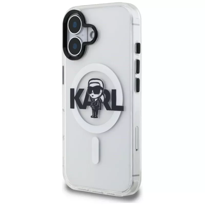 KARL LAGERFELD IML Karl Sketch Logo MagSafe Case voor iPhone 16, transparant
