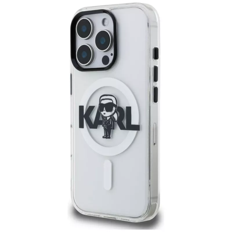 KARL LAGERFELD IML Karl Sketch Logo MagSafe Case voor Apple iPhone 16 Pro, transparant