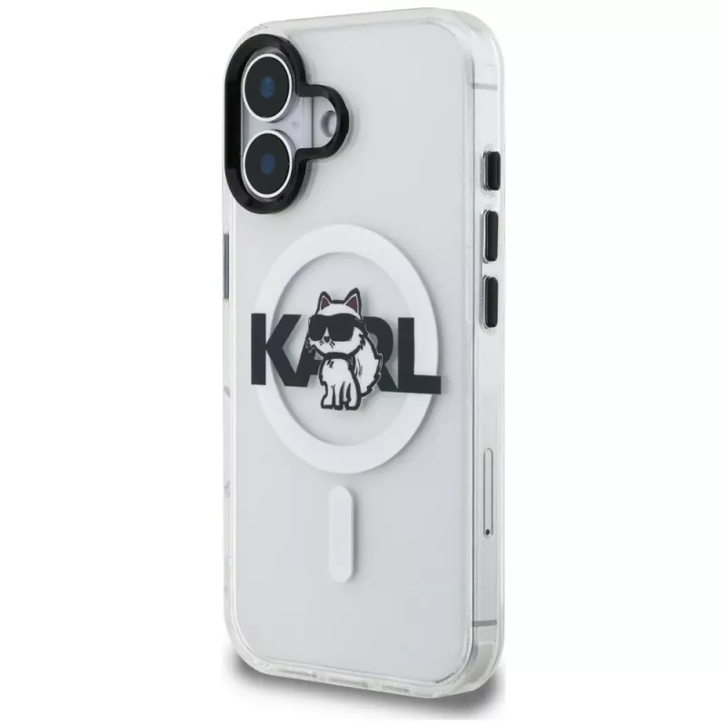 Karl Lagerfeld IML Choupette Sketch Logo MagSafe Case voor iPhone 16, transparant