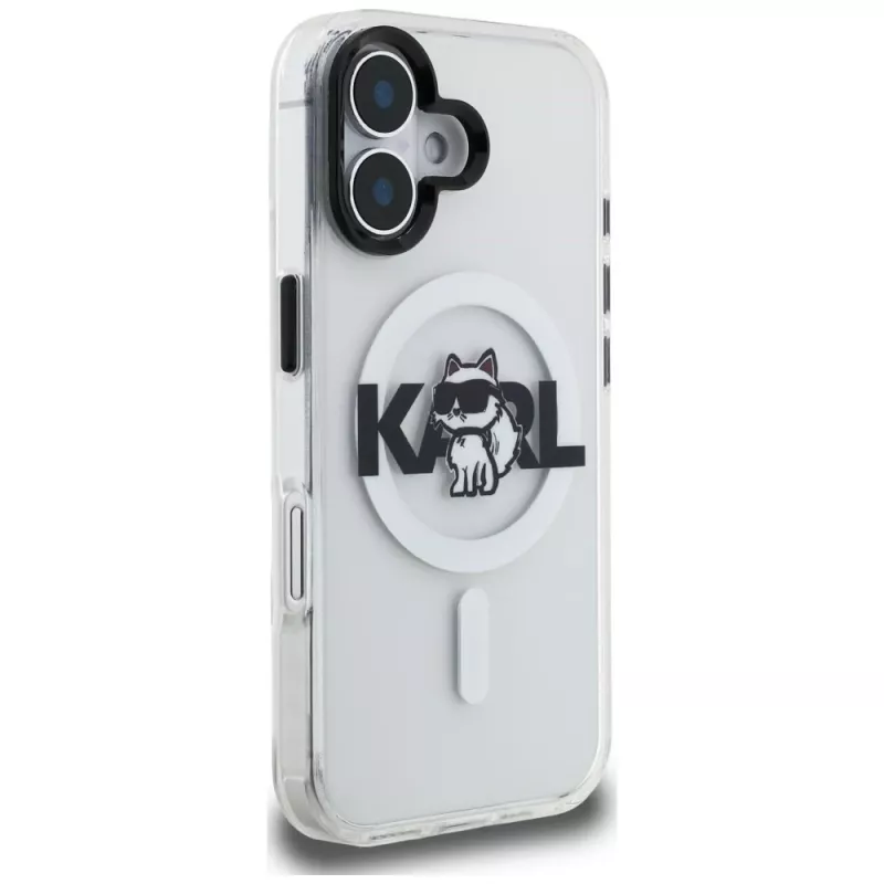 Karl Lagerfeld IML Choupette Sketch Logo MagSafe Case voor iPhone 16, transparant
