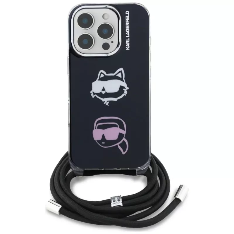 KARL LAGERFELD IML Crossbody Case voor iPhone 16 Pro, zwart