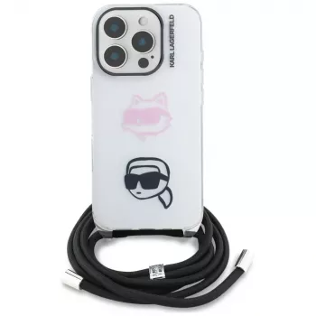KARL LAGERFELD IML Crossbody Case voor Apple iPhone 16 Pro, wit