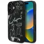 KARL LAGERFELD Grained Pattern & Logo MagSafe Case voor iPhone 16, zwart