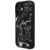 KARL LAGERFELD Grained Pattern & Logo MagSafe Case voor iPhone 16, zwart