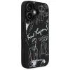 KARL LAGERFELD Grained Pattern & Logo MagSafe Case voor iPhone 16, zwart