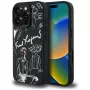 KARL LAGERFELD Grained Pattern & Logo MagSafe Case voor iPhone 16 Pro Max zwart