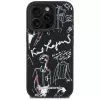 KARL LAGERFELD Grained Pattern & Logo MagSafe Case voor iPhone 16 Pro Max zwart