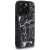KARL LAGERFELD Grained Pattern & Logo MagSafe Case voor iPhone 16 Pro Max zwart