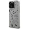 Karl Lagerfeld Grained Pattern & Logo MagSafe Case voor Apple iPhone 16 Pro, grijs