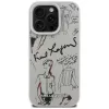 Karl Lagerfeld Grained Pattern & Logo MagSafe Case voor Apple iPhone 16 Pro, grijs