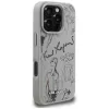 Karl Lagerfeld Grained Pattern & Logo MagSafe Case voor Apple iPhone 16 Pro, grijs