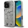 KARL LAGERFELD Grained Pattern & Logo MagSafe Case voor Apple iPhone 16 Pro Max - grijs
