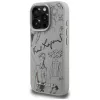 KARL LAGERFELD Grained Pattern & Logo MagSafe Case voor Apple iPhone 16 Pro Max - grijs
