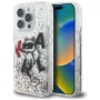 KARL LAGERFELD Liquid Glitter Choupette Logo Case voor iPhone 16 Pro, transparant