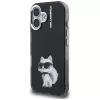 Karl Lagerfeld IML Aquarelle Choupette & Logo Case voor iPhone 16, zwart