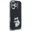 Karl Lagerfeld IML Aquarelle Choupette & Logo Case voor iPhone 16, zwart