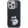 Karl Lagerfeld IML Aquarelle Choupette & Logo Back Cover voor Apple iPhone 16 Pro, zwart