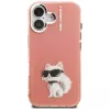 Karl Lagerfeld IML Aquarelle Choupette & Logo Phone Case voor iPhone 16, roze