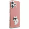 Karl Lagerfeld IML Aquarelle Choupette & Logo Phone Case voor iPhone 16, roze