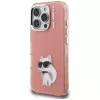 Karl Lagerfeld IML Aquarelle Choupette & Logo Case voor Apple iPhone 16 Pro, roze