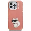 Karl Lagerfeld IML Aquarelle Choupette & Logo Case voor Apple iPhone 16 Pro, roze
