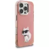 Karl Lagerfeld IML Aquarelle Choupette & Logo Case voor Apple iPhone 16 Pro, roze