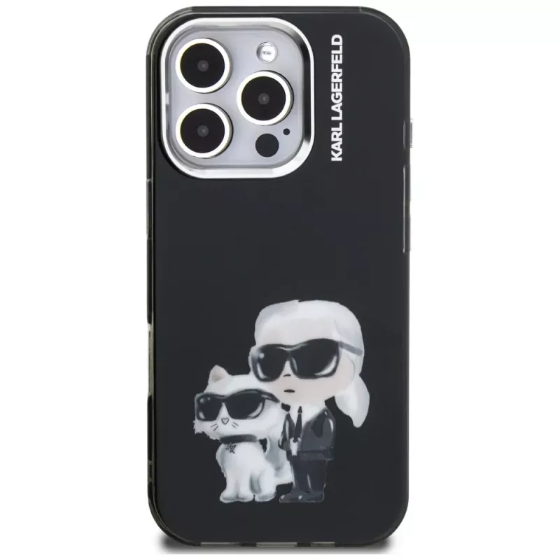 KARL LAGERFELD IML Aquarelle Protective Case voor Apple iPhone 16 Pro - zwart