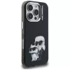 Karl Lagerfeld IML Aquarelle Karl & Choupette & Logo Case voor Apple iPhone 16 Pro Max, zwart