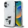 Karl Lagerfeld IML Aquarelle Karl & Choupette & Logo Case voor Apple iPhone 16, wit