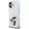 Karl Lagerfeld IML Aquarelle Karl & Choupette & Logo Case voor Apple iPhone 16, wit