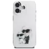 Karl Lagerfeld IML Aquarelle Karl & Choupette & Logo Case voor Apple iPhone 16, wit