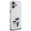 Karl Lagerfeld IML Aquarelle Karl & Choupette & Logo Case voor Apple iPhone 16, wit