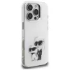 Karl Lagerfeld IML Aquarelle Karl & Choupette & Logo Back Cover voor Apple iPhone 16 Pro, wit