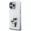 Karl Lagerfeld IML Aquarelle Karl & Choupette & Logo Case voor iPhone 16 Pro Max wit