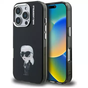 Karl Lagerfeld IML Aquarelle Karl & Logo Case voor iPhone 16 Pro Max zwart