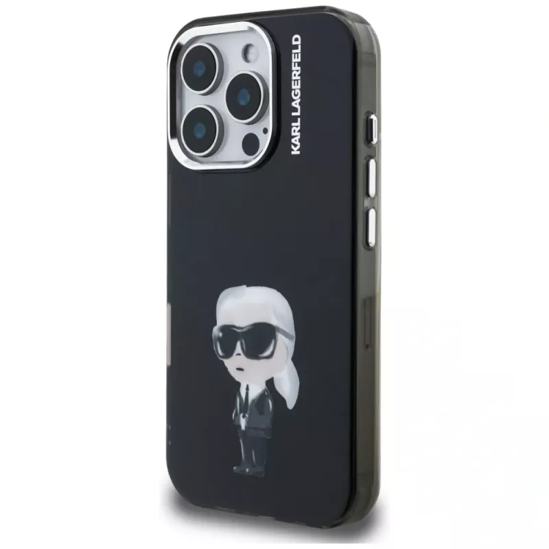 Karl Lagerfeld IML Aquarelle Karl & Logo Case voor iPhone 16 Pro Max zwart