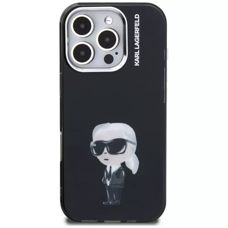 Karl Lagerfeld IML Aquarelle Karl & Logo Case voor iPhone 16 Pro Max zwart