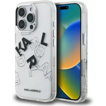 Karl Lagerfeld IML Sketched Graphic Case voor iPhone 16 Pro transparant