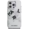Karl Lagerfeld IML Sketched Graphic Case voor iPhone 16 Pro transparant