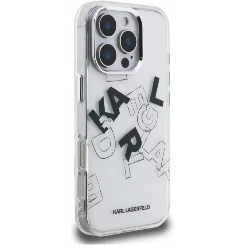 Karl Lagerfeld IML Sketched Graphic Case voor iPhone 16 Pro transparant